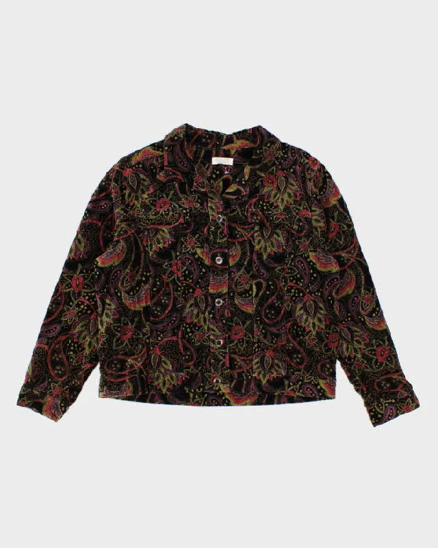 Vintage 90s Christopher & Banks Patterned Velvet Jacket - L/XL Satin Jacket Silk Jacket Chiffon Jacket Vintage 90s Christopher & Banks Patterned Velvet Jacket - L/XL Satin Jacket Silk Jacket Chiffon Jacket