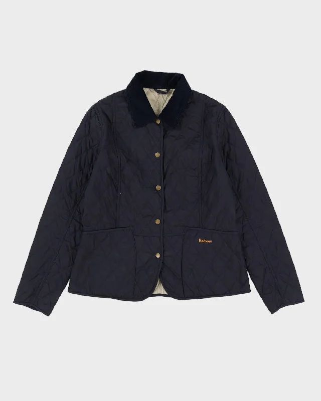 Vintage 90s Barbour Quitted Blue Jacket - S Hoodie Zip-Up Jacket Button-Up Jacket