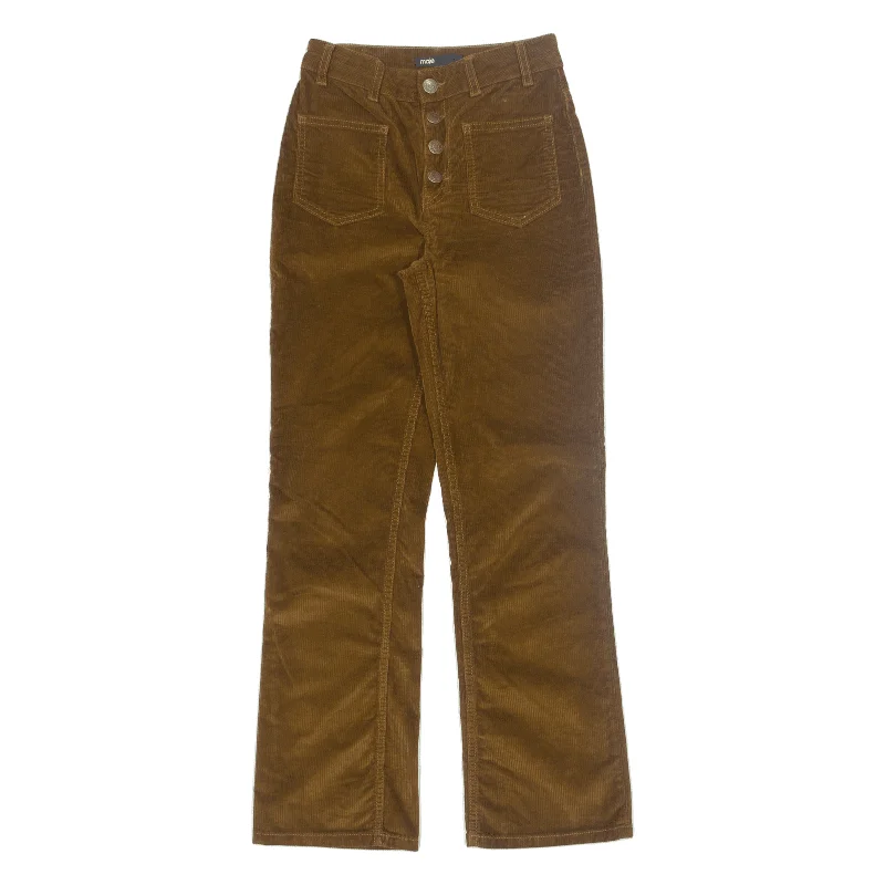 MAJE Corduroy Trousers Brown Regular Bootcut Womens W24 L28 Wide Leg Loose Fit Mid Waist MAJE Corduroy Trousers Brown Regular Bootcut Womens W24 L28 Wide Leg Loose Fit Mid Waist