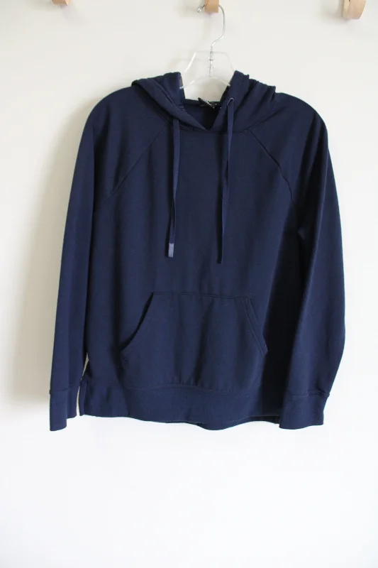 Athletic Works Navy Blue Hoodie | M Hoodie with Cuffed Sleeves Snug Secure