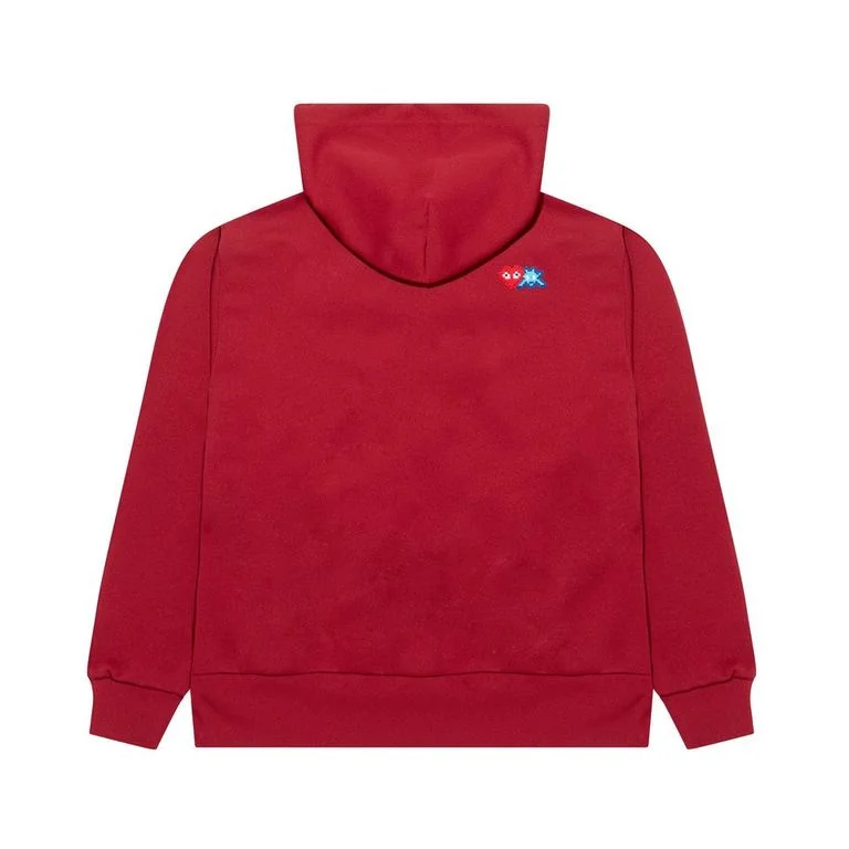 Play Comme des Garçons x the Artist Invader Hooded Zip Sweatshirt (Red) Hoodie with Half-Zip Sporty Casual Play Comme des Garçons x the Artist Invader Hooded Zip Sweatshirt (Red) Hoodie with Half-Zip Sporty Casual