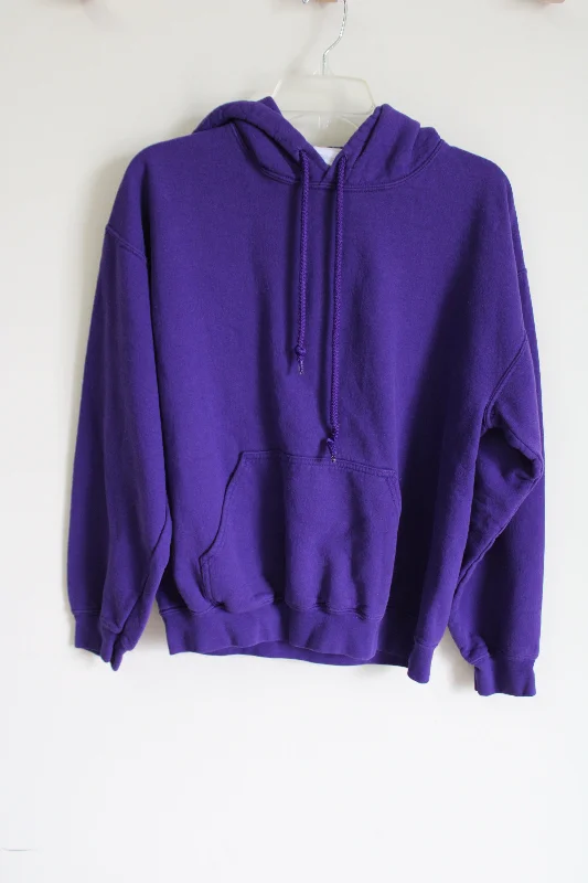 Gildan Purple Hoodie | M Hoodie with Metallic Shiny Futuristic