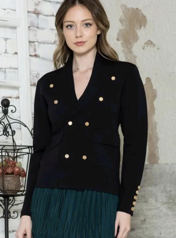 Cable Double Breasted Cardigan Crew Neck V-Neck Turtle Neck