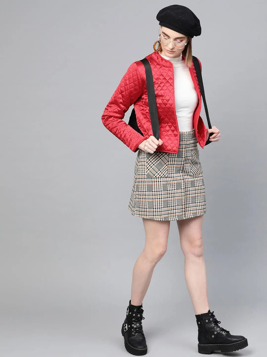 Women Solid Red Full Sleeve Jacket Cotton Jacket Linen Jacket Terry Jacket