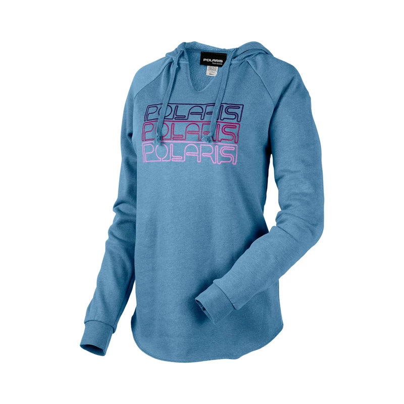 Polaris Women's Stacked Neon V-Neck Hoodie, Misty Blue | 2864670 Hoodie with Tied Waist Feminine Flattering Polaris Women's Stacked Neon V-Neck Hoodie, Misty Blue | 2864670 Hoodie with Tied Waist Feminine Flattering