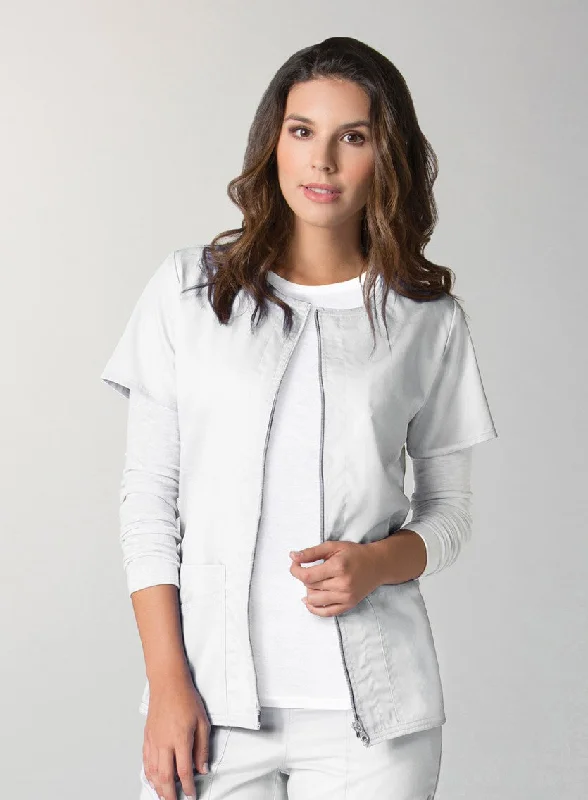 Short Sleeve Snap Jacket by Maevn / XXS - 3XL / White Rayon Fabric Velvet Fabric Corduroy Fabric Short Sleeve Snap Jacket by Maevn / XXS - 3XL / White Rayon Fabric Velvet Fabric Corduroy Fabric
