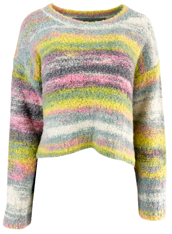 Raquel Allegra Magnolia Pullover in Confetti Yellow Ruffle Sleeve Feminine