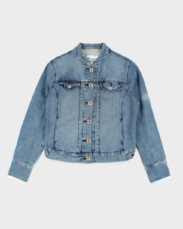 Vintage Women's Y2K Medium Wash Denim Jacket - L Striped Jacket Polka Dot Jacket Floral Jacket Vintage Women's Y2K Medium Wash Denim Jacket - L Striped Jacket Polka Dot Jacket Floral Jacket
