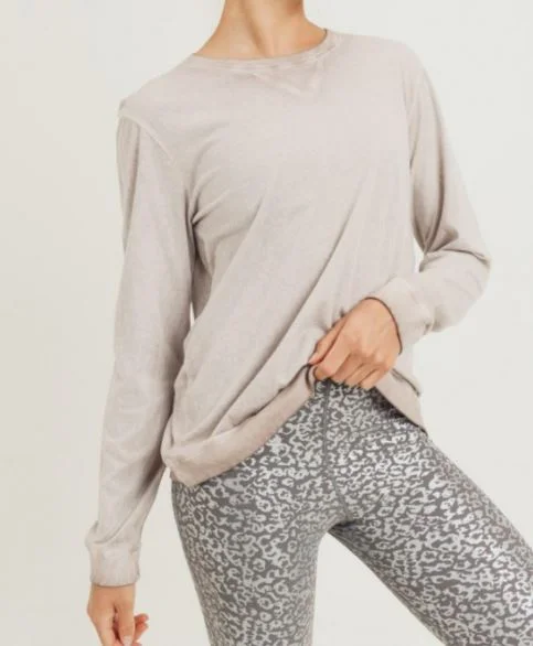 Dusty Pink Pullover Honey Neck Pullover