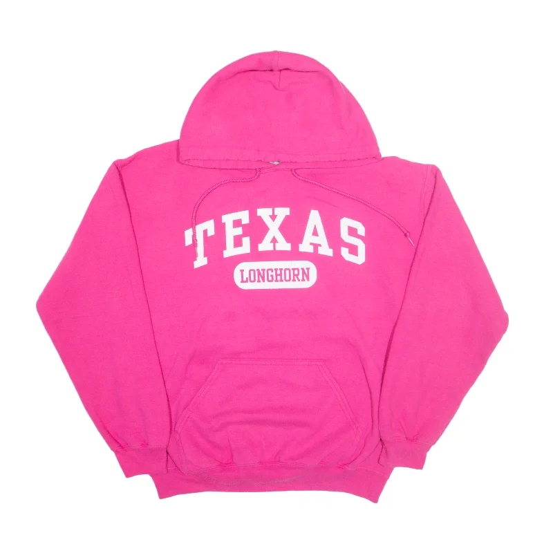CHAMPION Texas Longhorn USA Hoodie Pink Pullover Womens M Cold Shoulder Design