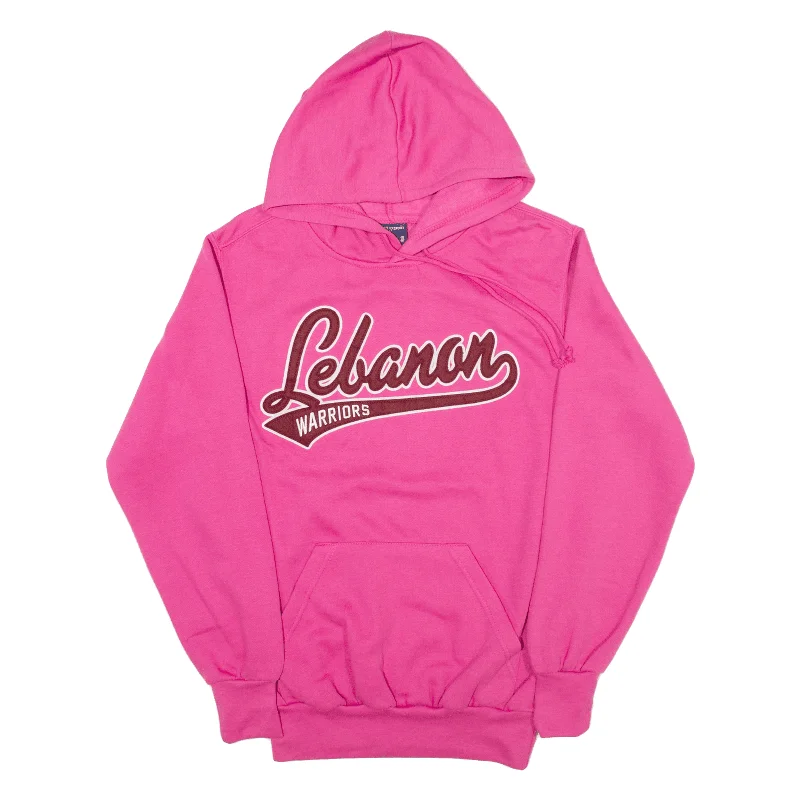 MV SPORT Lebanon Warriors USA Hoodie Pink Pullover Womens S Angora Wool Cozy