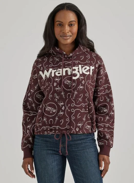 Women's Wrangler Cinched Print Hoodie Hoodie with Reflective Safety Nightwear