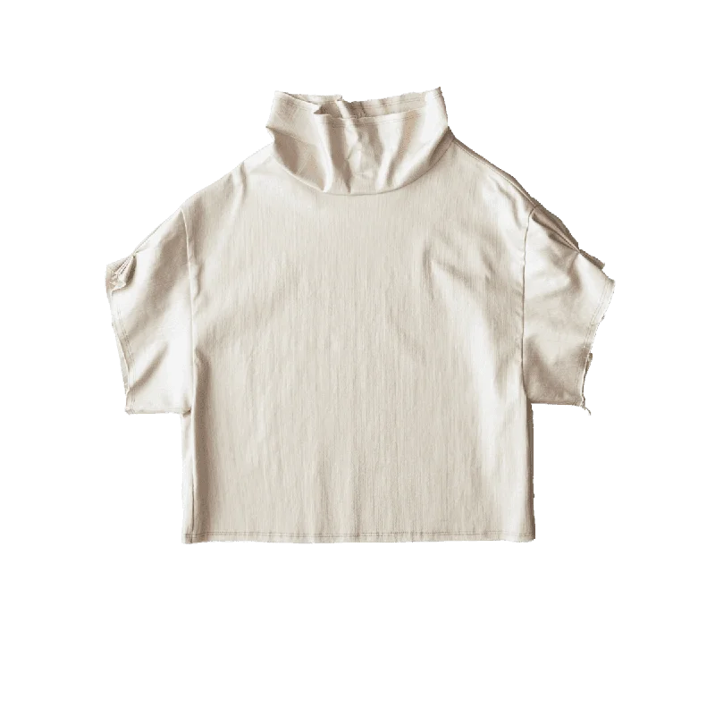 Over Neck Pullover / Beige One Shoulder Top