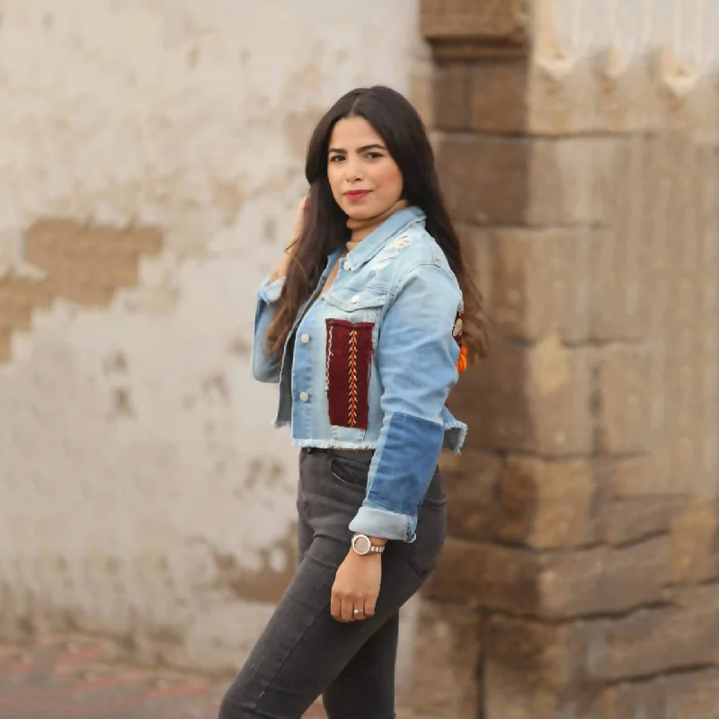 Hanbel II - Jean Jacket Belted Jacket Elasticated Jacket Padded Jacket