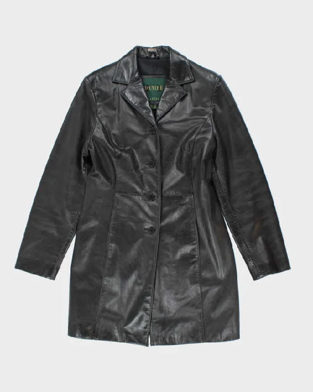 Vintage 90's Women's Danier Double Breasted Leather Trench Jacket - S Appliqued Jacket Beaded Jacket Sequined Jacket Vintage 90's Women's Danier Double Breasted Leather Trench Jacket - S Appliqued Jacket Beaded Jacket Sequined Jacket