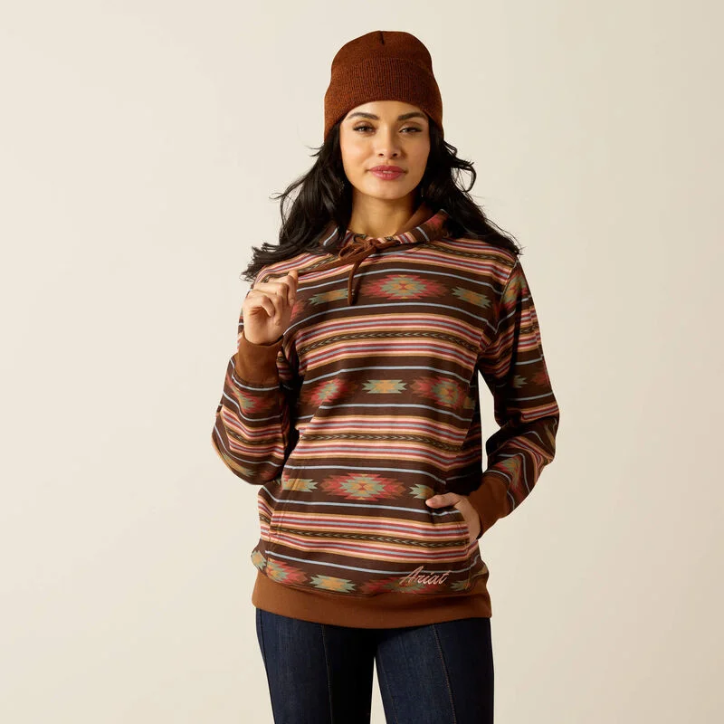 Women's Ariat Skyline Serape Print Hoodie Hoodie with Rhinestones Sparkly Elegant