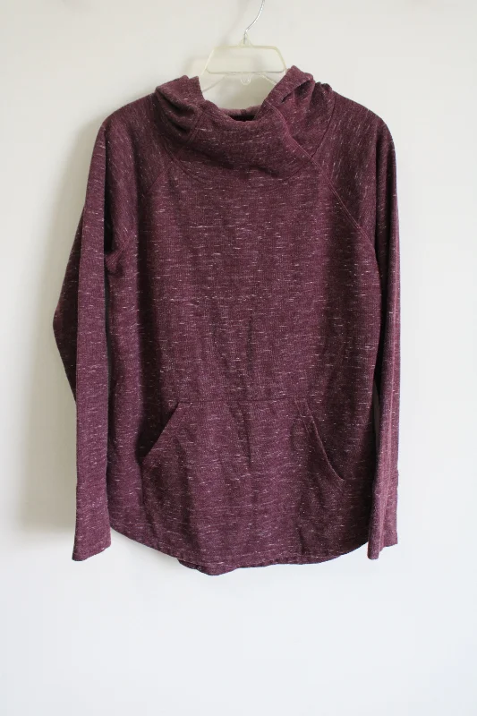 Athletic Works Burgundy Cowl Neck Sweatshirt | M Hoodie Jacket Zipper Layering