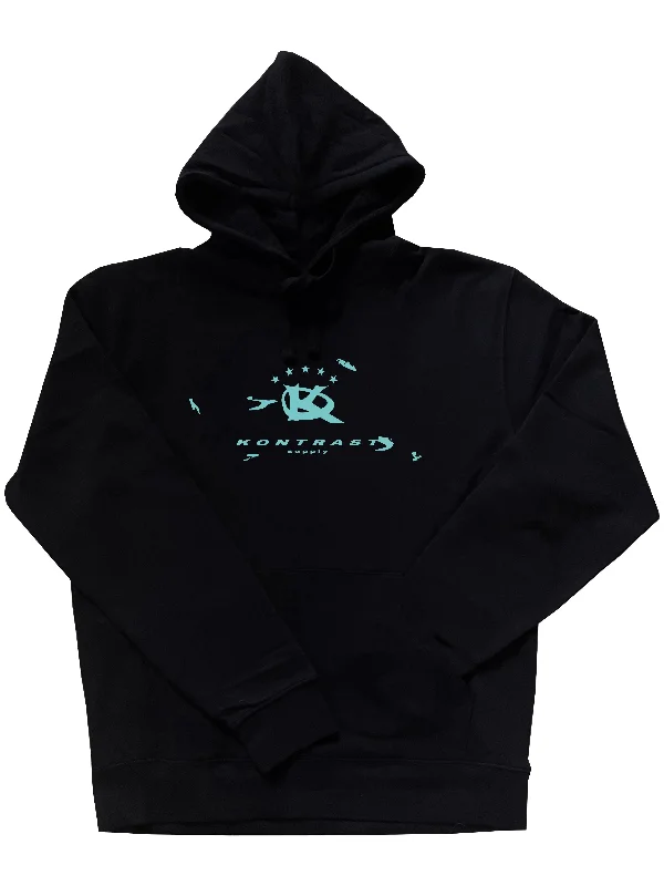 Logo Hoodie Kontrastsupply Hoodie with Elastic Waist Stretchable Comfortable
