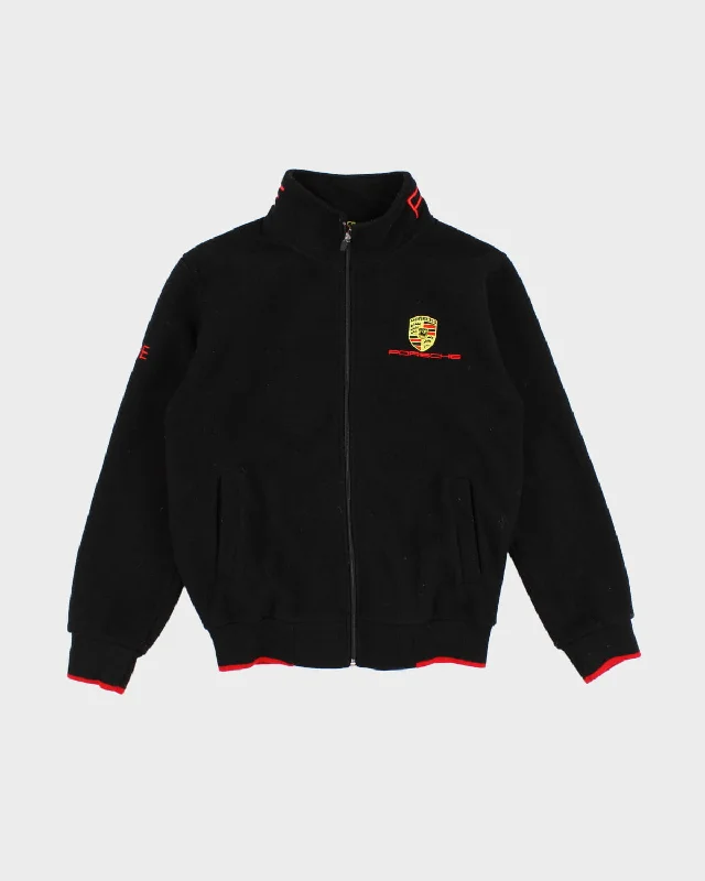 Women's Porsche Fleece Jacket - M Boat Neck Shawl Collar Notched Collar