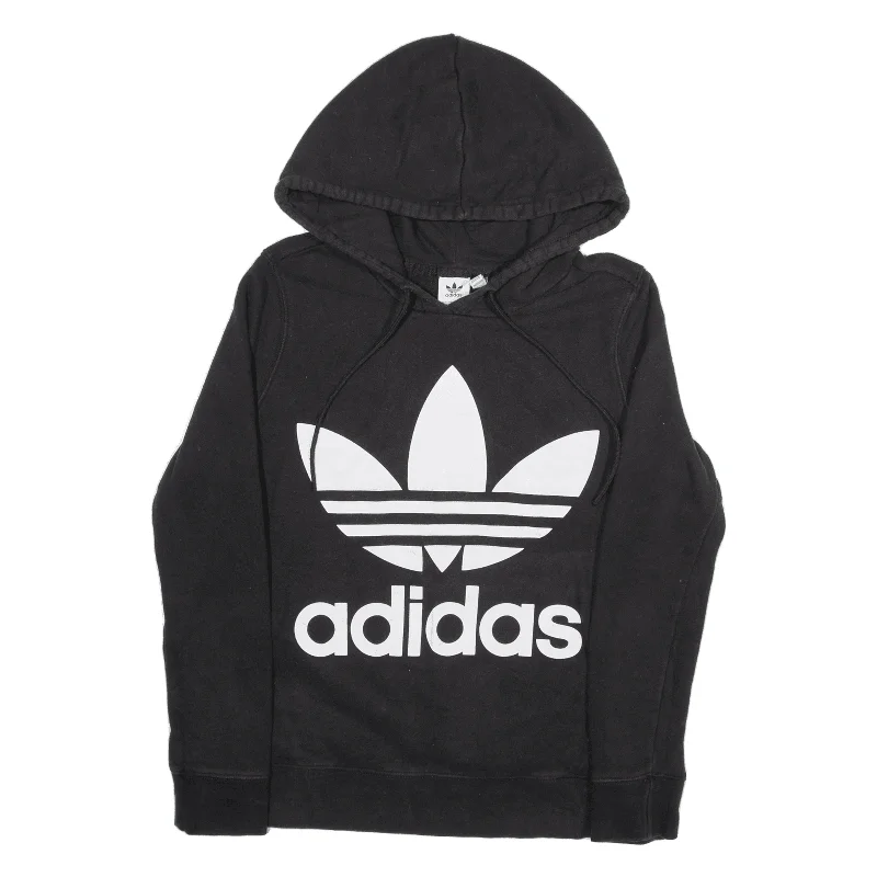 ADIDAS Hoodie Black Pullover Womens UK 10 Alpaca Blend Soft