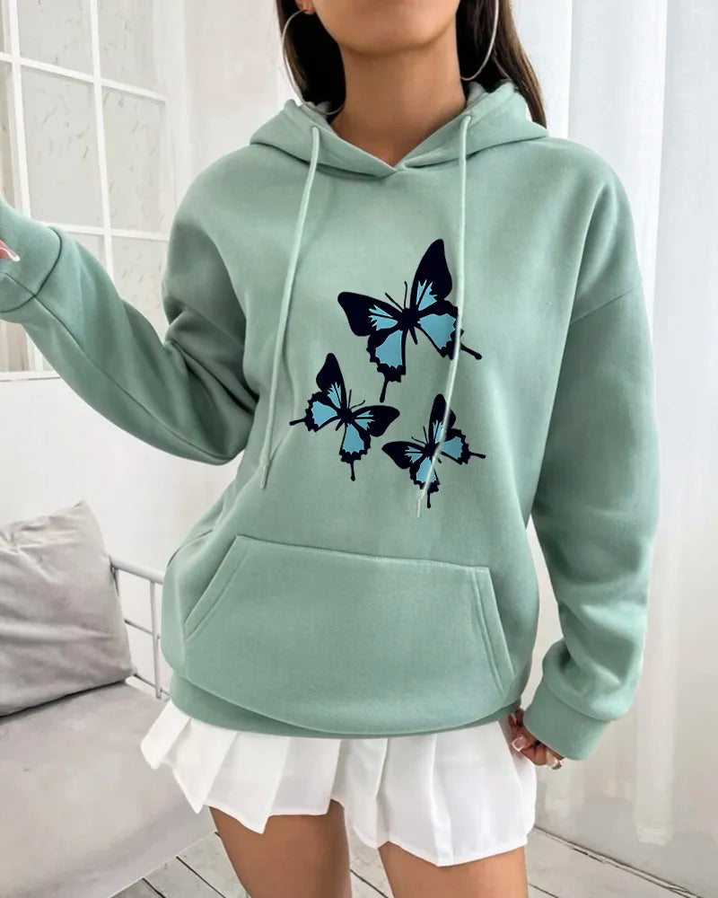 Hirsionsan Butterflies Graphic Print Hoodies Women Chic Long Sleeve Oversized Female Sweatshirt Streetwear Fleece Ladies Clothes Zip Hoodie Drawstring Kangaroo Pocket Hirsionsan Butterflies Graphic Print Hoodies Women Chic Long Sleeve Oversized Female Sweatshirt Streetwear Fleece Ladies Clothes Zip Hoodie Drawstring Kangaroo Pocket
