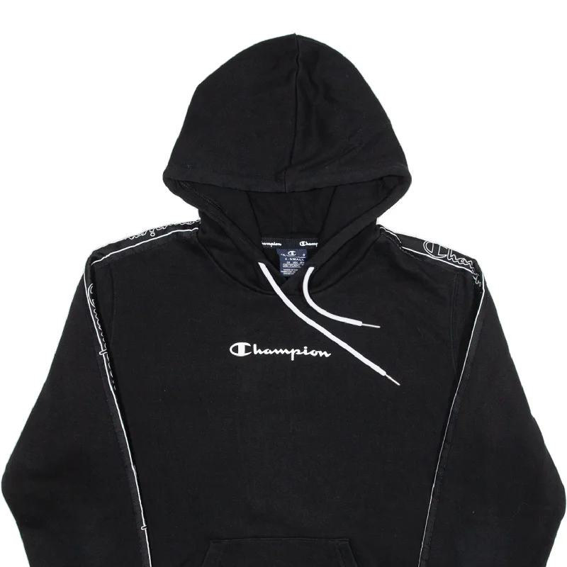 CHAMPION Hoodie Black Pullover Womens XS Slim Sleeve Pullover