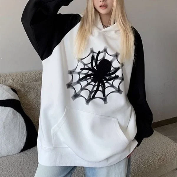 Aesthetic Y2K Gothic Spider web Graphic Printed Oversized Hoodie For Men Women Fashion Outfit Hoodie Crop Top Short Trendy Aesthetic Y2K Gothic Spider web Graphic Printed Oversized Hoodie For Men Women Fashion Outfit Hoodie Crop Top Short Trendy