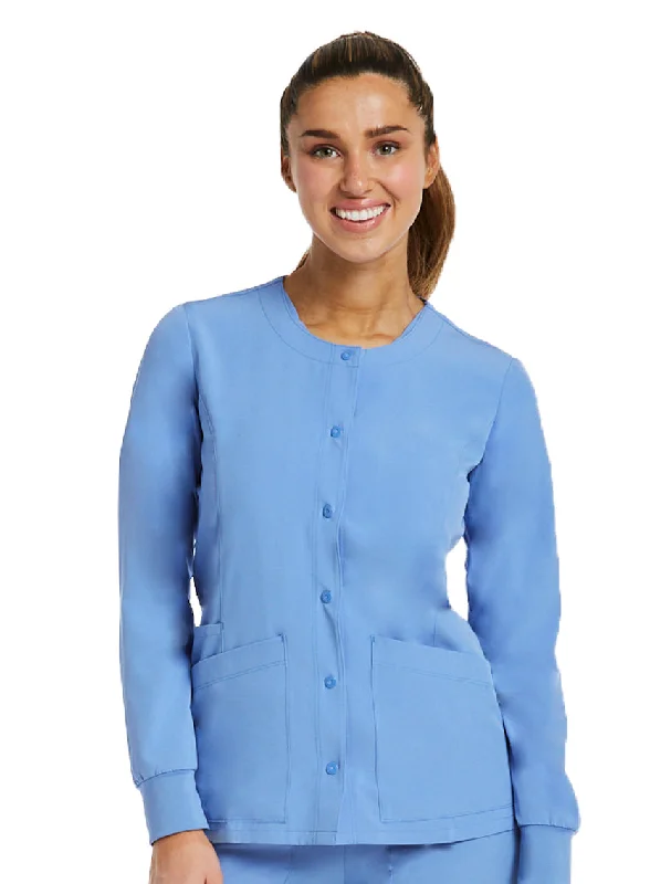 Round Neck Snap Jacket XS-3XL By Maven / Ceil Blue Nylon Jacket Polyester Jacket Spandex Jacket Round Neck Snap Jacket XS-3XL By Maven / Ceil Blue Nylon Jacket Polyester Jacket Spandex Jacket
