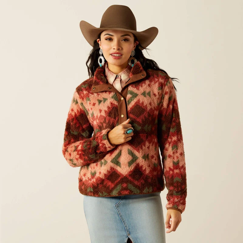 Women's Ariat Berber Snap Sweatshirt Hoodie with Lining Warm Insulated
