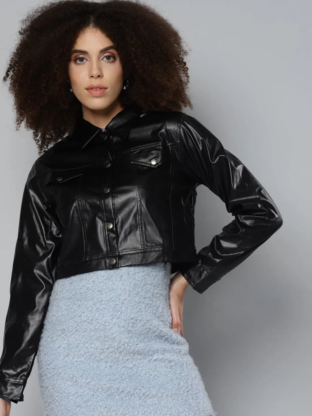 Women Solid Black Collared Neck Full Sleeve Jacket Knit Fabric Woven Fabric Fleece Fabric Women Solid Black Collared Neck Full Sleeve Jacket Knit Fabric Woven Fabric Fleece Fabric
