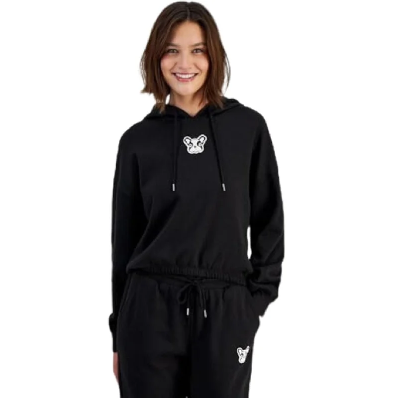 HIPPIE ROSE - Juniors' Graphic-Print Cropped Hoodie Hoodie with Hidden Zipper Minimalist Clean