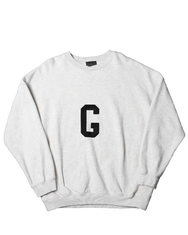 Seventh Collection "G" Embroidered Sweatshirt Hoodie with Hem Raw Edge Edgy Unfinished Seventh Collection "G" Embroidered Sweatshirt Hoodie with Hem Raw Edge Edgy Unfinished