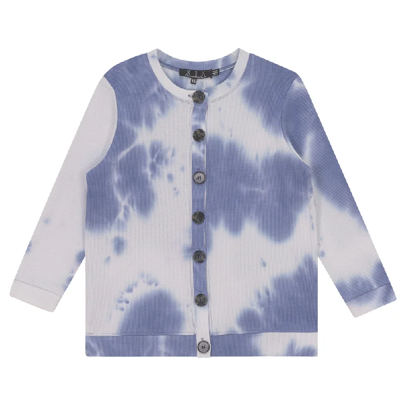 Diciannove Tie Dye Waffle Cardigan Iron Safe Non-Iron Wrinkle Free
