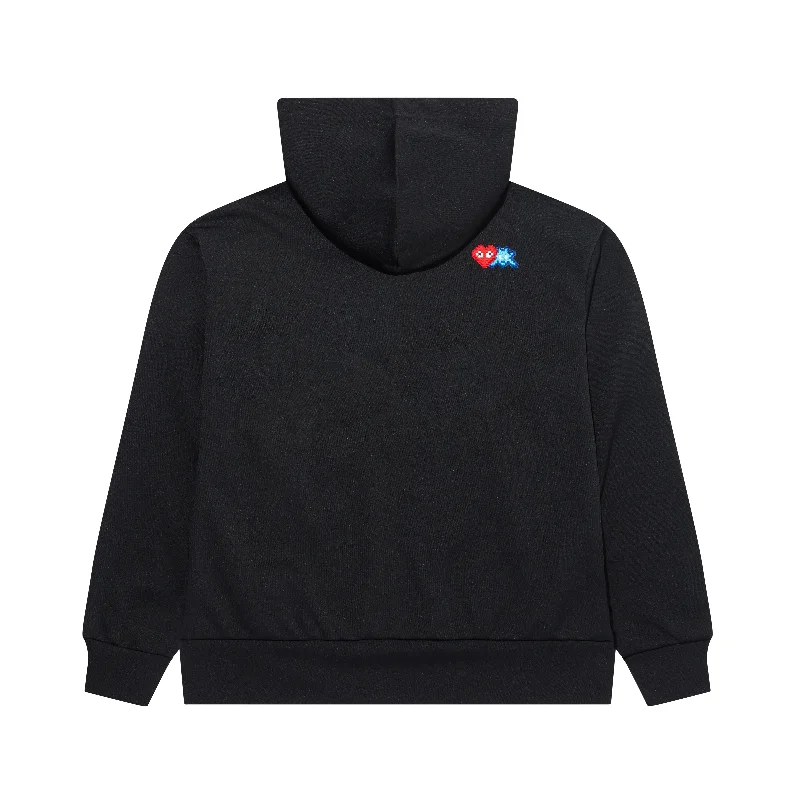 Play Comme des Garçons x the Artist Invader Hooded Zip Sweatshirt (Black) Hoodie with Double Zipper Versatile Adjustable Play Comme des Garçons x the Artist Invader Hooded Zip Sweatshirt (Black) Hoodie with Double Zipper Versatile Adjustable
