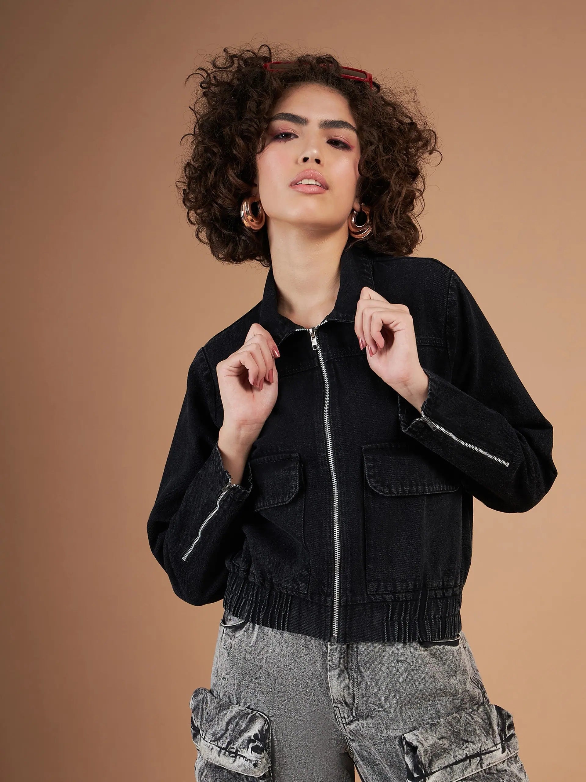 Women Solid Standard Black Collared Neck Full Sleeve Jacket Knit Fabric Woven Fabric Fleece Fabric Women Solid Standard Black Collared Neck Full Sleeve Jacket Knit Fabric Woven Fabric Fleece Fabric
