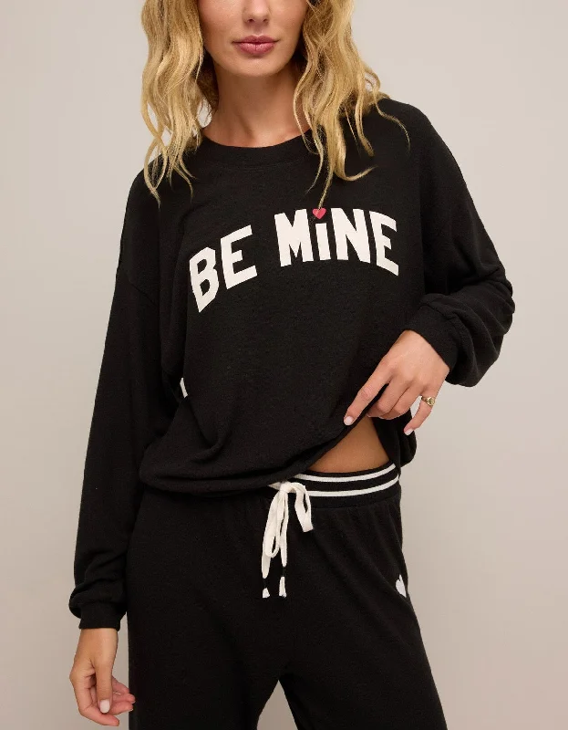 Z Supply | Be Mine Long Sleeve Sweatshirt Top | Black Hoodie with Full-Zip Functional Layering Z Supply | Be Mine Long Sleeve Sweatshirt Top | Black Hoodie with Full-Zip Functional Layering