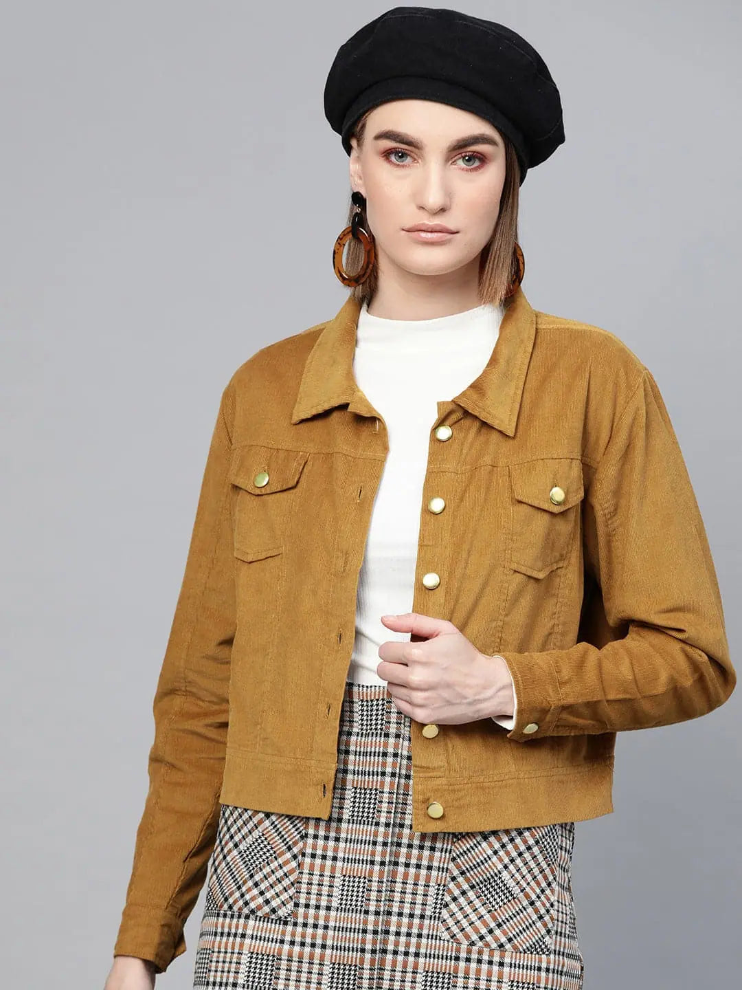 Women Solid Brown Collared Neck Full Sleeve Jacket Satin Jacket Silk Jacket Chiffon Jacket Women Solid Brown Collared Neck Full Sleeve Jacket Satin Jacket Silk Jacket Chiffon Jacket