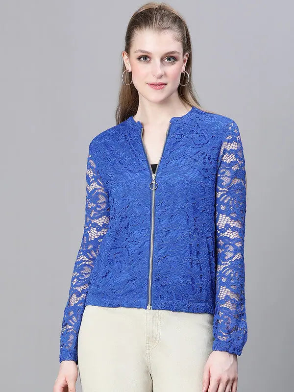 Women Solid Standard Blue Full Sleeve Jacket Notch Collar Jacket Peter Pan Collar Jacket Cowl Neck Jacket Women Solid Standard Blue Full Sleeve Jacket Notch Collar Jacket Peter Pan Collar Jacket Cowl Neck Jacket