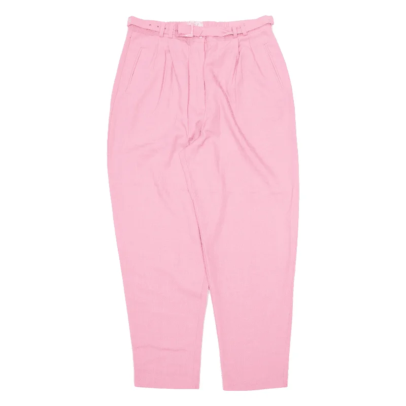 JACLYN SMITH Belted Trousers Pink Relaxed Tapered Womens W32 L30 Trousers Polka Dot Cute JACLYN SMITH Belted Trousers Pink Relaxed Tapered Womens W32 L30 Trousers Polka Dot Cute