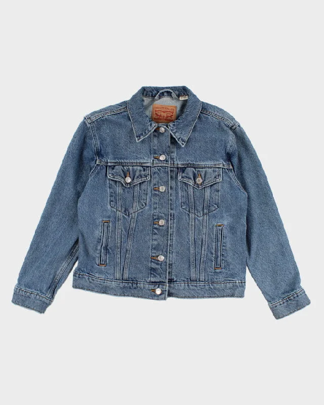 Womans Levis 1990s Button Up Denim Jean Jacket - M Bomber Jacket Anorak Windbreaker