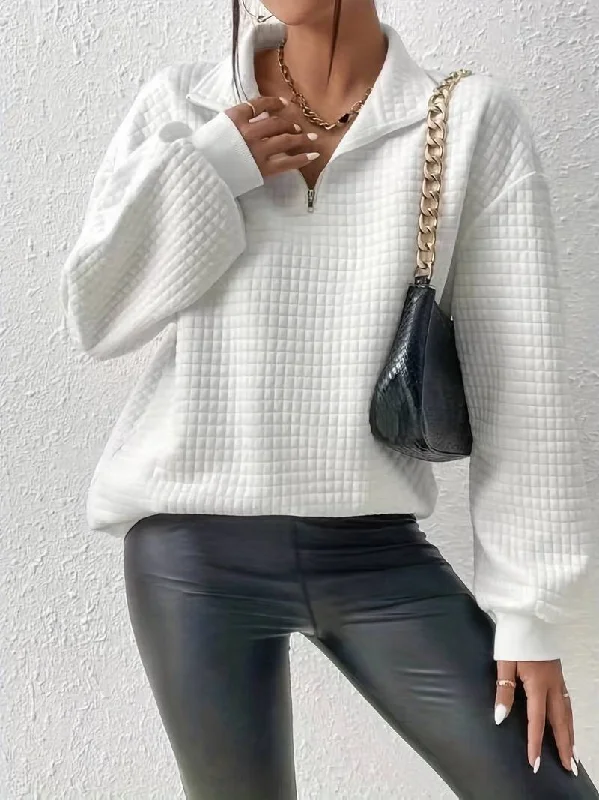 Vada - Quarter Zip Pullover Sweatshirt Slim Sleeve Pullover