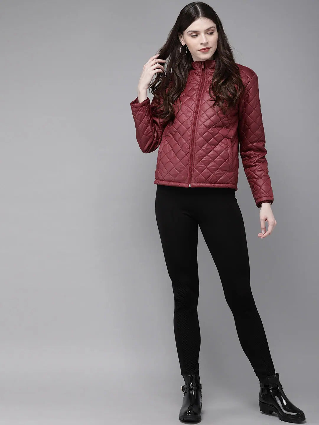 Women Solid Burgundy Full Sleeve Jacket One-Shoulder Jacket Off-the-Shoulder Jacket Asymmetrical Jacket Women Solid Burgundy Full Sleeve Jacket One-Shoulder Jacket Off-the-Shoulder Jacket Asymmetrical Jacket
