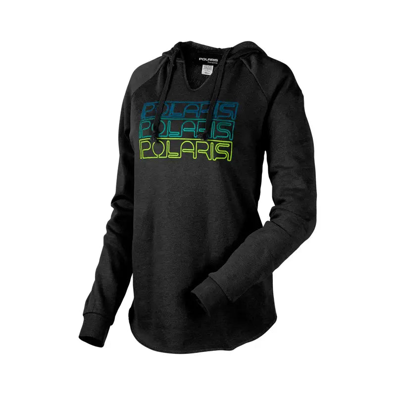 Polaris Women's Stacked Neon V-Neck Hoodie, Black | 2865485 Hoodie with Raglan Sleeves Sporty Comfortable Polaris Women's Stacked Neon V-Neck Hoodie, Black | 2865485 Hoodie with Raglan Sleeves Sporty Comfortable