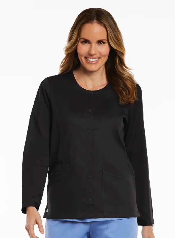 Round Neck Snap Jacket by Maevn XS-3XL / BLACK Insulated Jacket Fitted Jacket Loose Jacket Round Neck Snap Jacket by Maevn XS-3XL / BLACK Insulated Jacket Fitted Jacket Loose Jacket