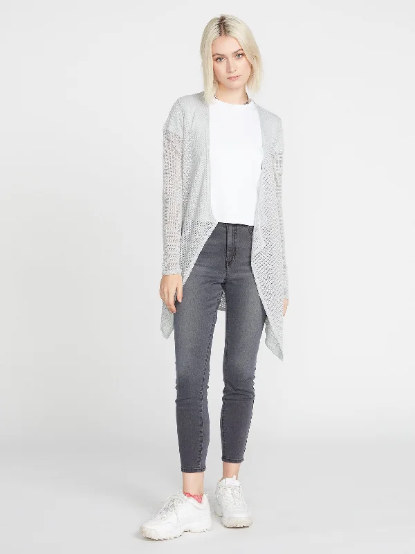 Volcom Go Go Wrap Women's Cardigan Silk Blend Satin Velvet