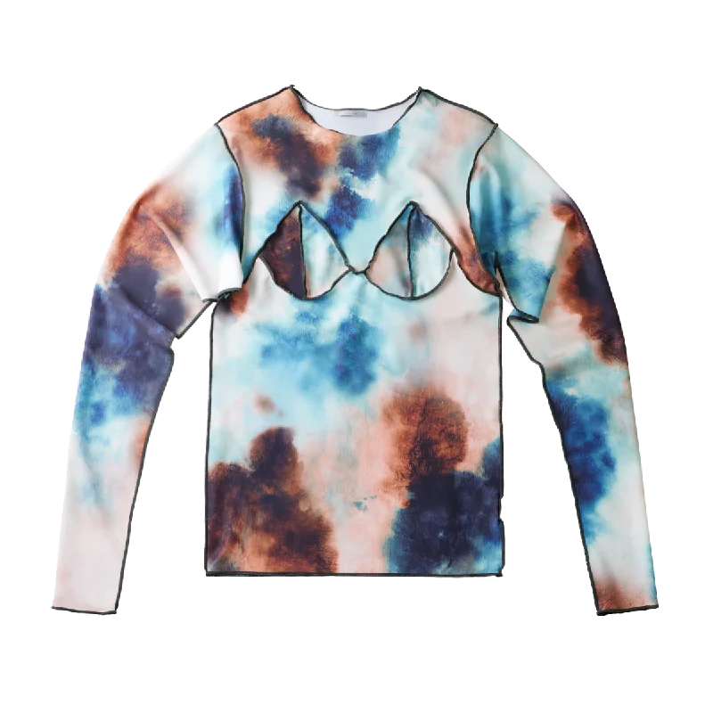 Bustier switching pullover Bishop Sleeve Elegant