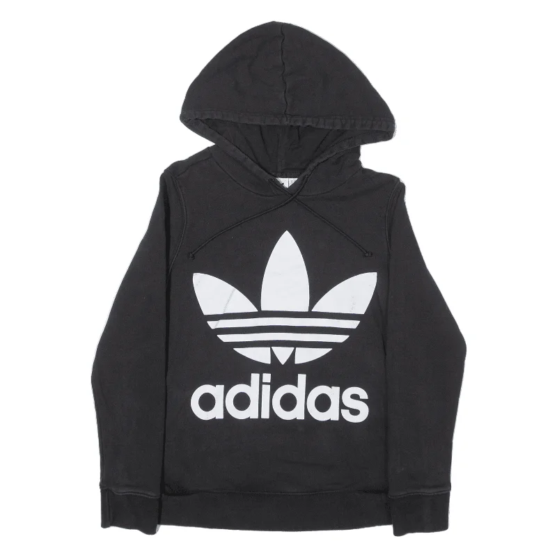 ADIDAS Hoodie Black Pullover Womens UK 10 Sheath Sleeve Elegant