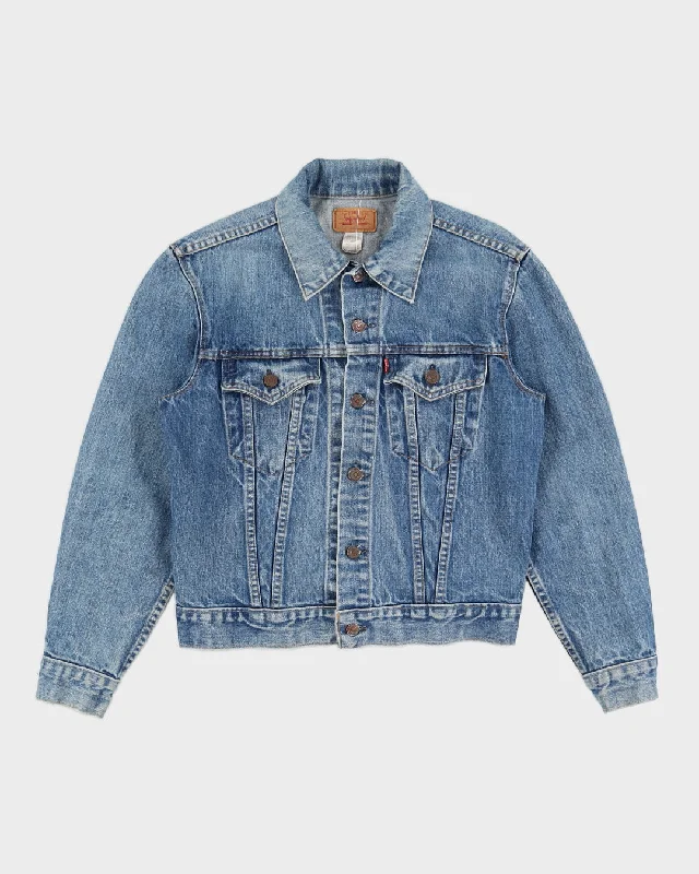 Vintage 90s Levi's Blue Denim Jacket - S/M A-Line Jacket Boat Neck Shawl Collar
