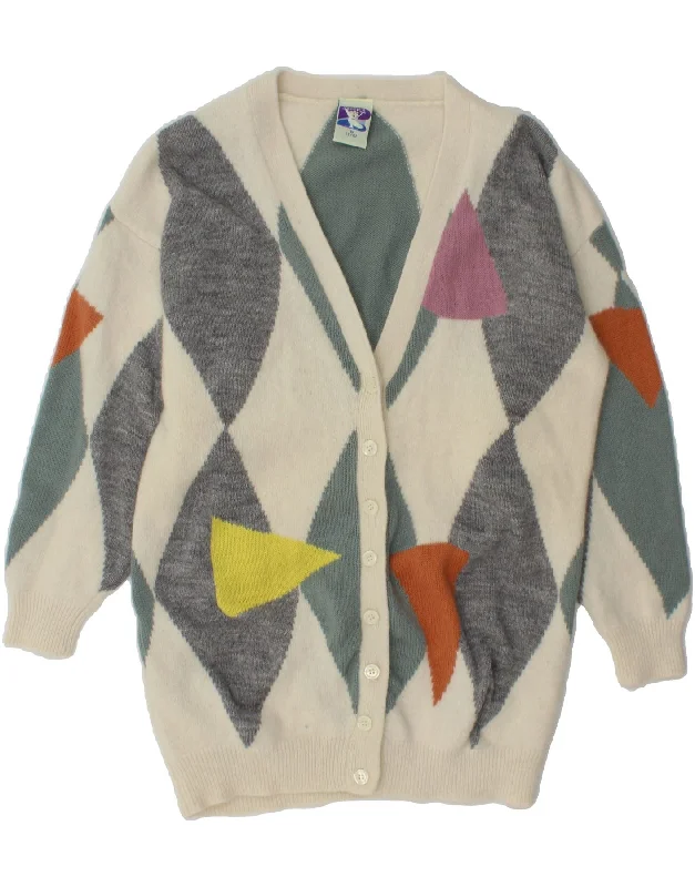 YESSICA Womens Cardigan Sweater EU 40/42 Medium White Argyle/Diamond Solid Color Striped Floral Print YESSICA Womens Cardigan Sweater EU 40/42 Medium White Argyle/Diamond Solid Color Striped Floral Print