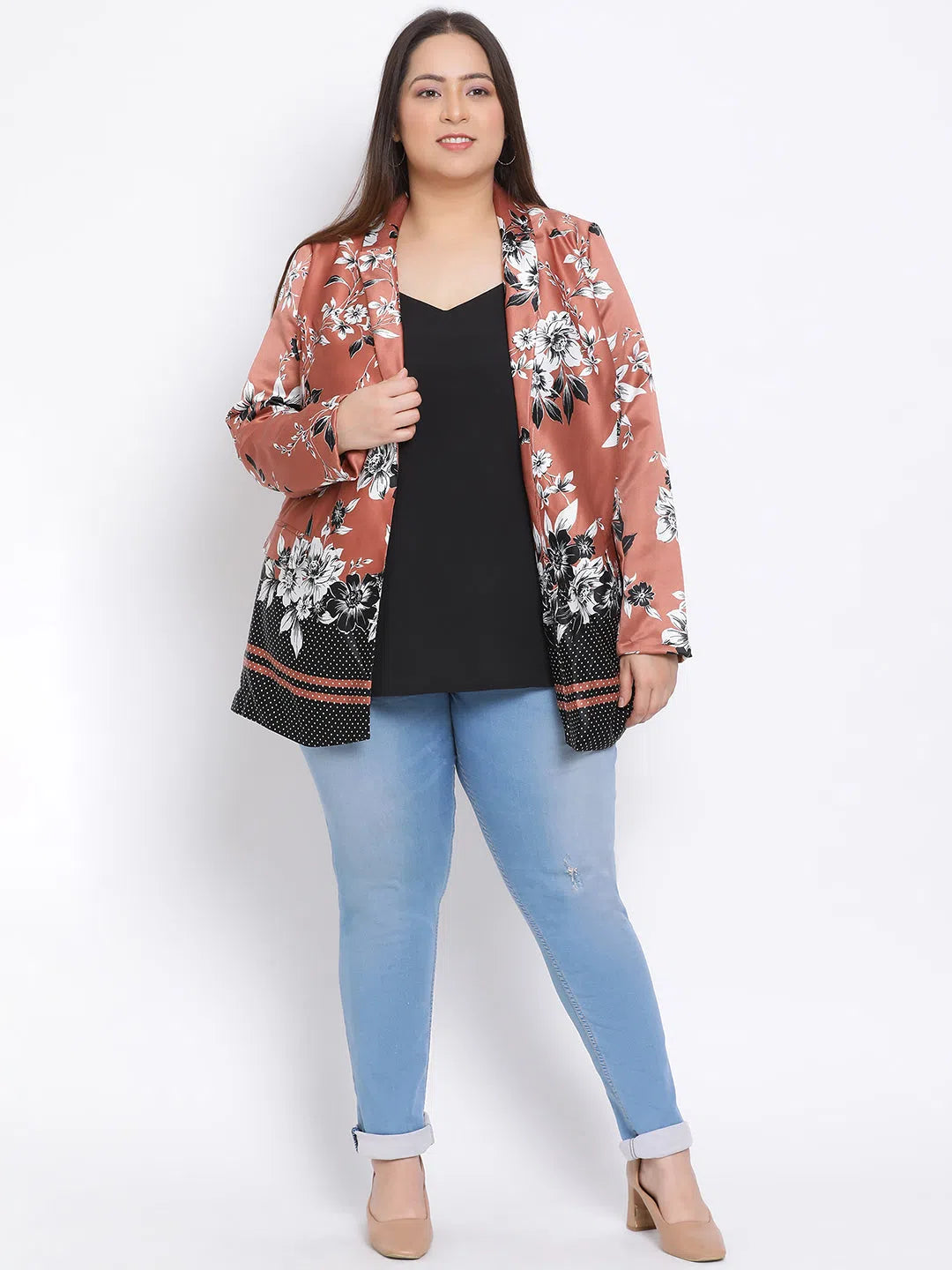 Women Printed Plus Size Multicolor Full Sleeve Jacket Knit Jacket Woven Jacket Fleece Jacket